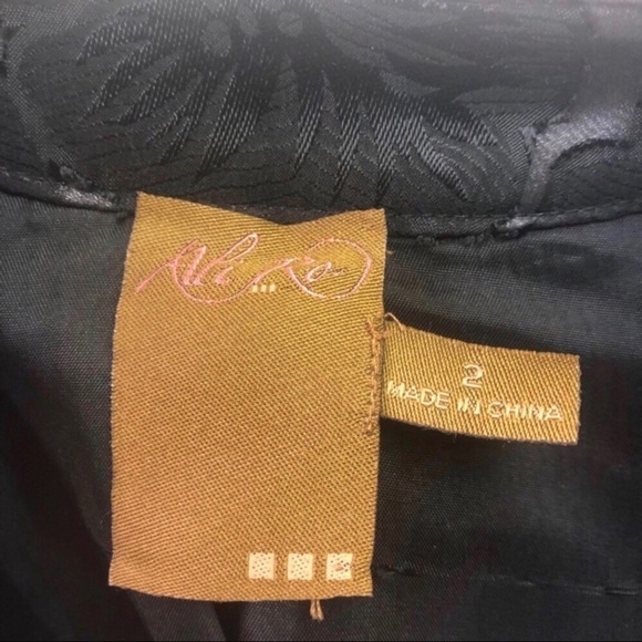 Ali Ro Anthropologie Silk Dress Floral Shift Dress Black Size 2 Scoop Neck - Picture 7 of 8